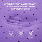 SINWEEK 3.8 Inch Gel Memory Foam Mattress Topper Ventilated Soft Pressure - Image 4