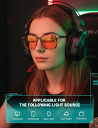 TIJN Blue Light Blocking Glasses Dual AR Coatings Amber Orange Lens - Image 3