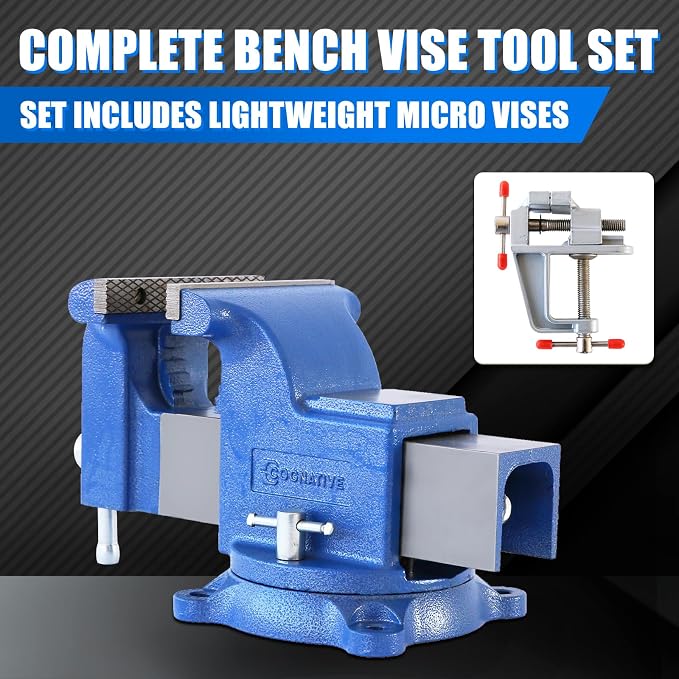 6" Heavy-Duty Bench Vise 13200LBS Stronger Clamping Force Ductile Iron Bench - Image 3