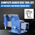 6" Heavy-Duty Bench Vise 13200LBS Stronger Clamping Force Ductile Iron Bench - Image 3