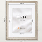 eletecpro 11x14 Vintage Picture Frame, Glass Cover, Horizontal or Vertical - Image 3