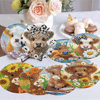 8 Pack Diamond Art Coasters, Highland Cow Diamond Painting Coasters Kits | Cow - Image 5