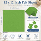 12" x 12" Felt Sheets for Crafts, 2mm Stiff Felt Fabric, Moss Green - Image 3