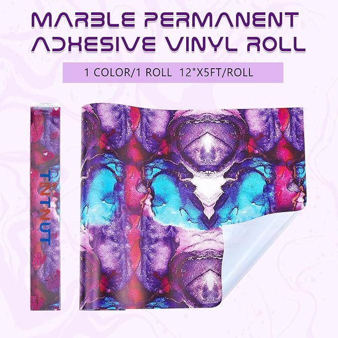 Tintnut Marble Permanent Vinyl Roll 12" x5ft Purple Adhesive Vinyl | Gradient - Image 2