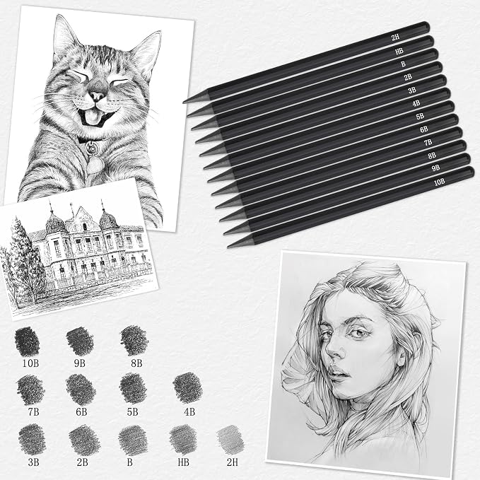 EVNEED Woodless Pencil Set, Color Black-Set of 12 - Image 3