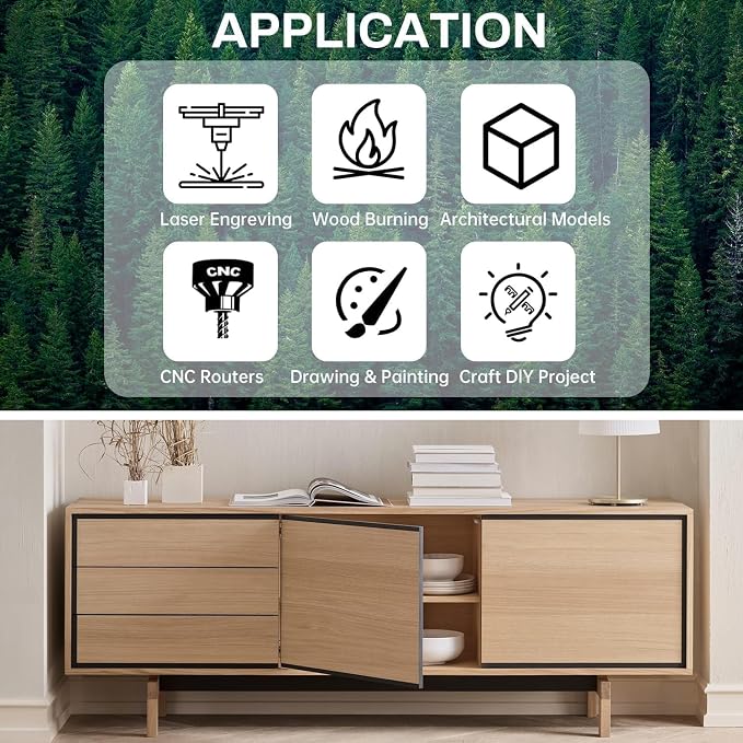 2 Pack Plywood Sheets, 17.1" x 17.1"x 1/4" Basswood Sheets | 6mm Basswood Craft - Image 7