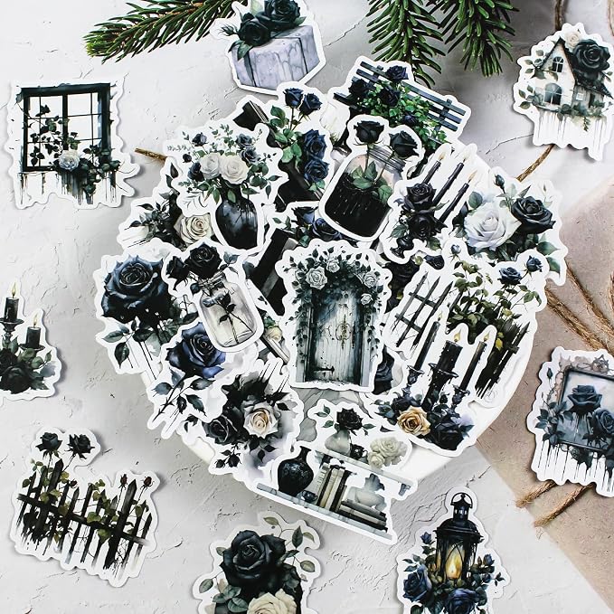 Dark Aesthetic Stickers 80 Pcs, Water Bottle Vinyl Waterproof Sticker - Image 3