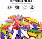 Yoption Petal Mosaic Tiles for Crafts, 500g Flower Leaf Ceramic Mosaic Tiles - Image 5
