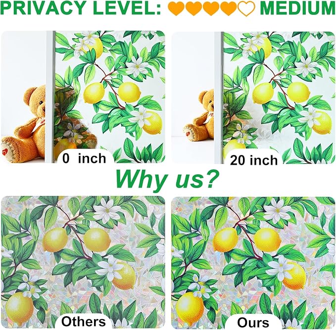 SOMWISE Rainbow Window Privacy Film, Heat Control, UV Blocking, Anti-Glare - Image 7