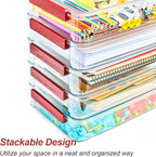 CATOOMUU 2-Pack 9x13 Clear Plastic Project Case Stackable Storage Box | 5.5Qt - Image 4