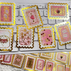 50 Pieces of Gold-Embossed Cartoon Love Stamp Stickers, Suitable - Image 4