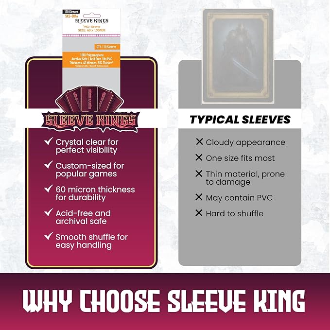 Sleeve Kings Standard Card Sleeves – 110 Count, Large Size – SKU: SKS-8846 - Image 6