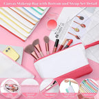 Silkfly 15 Pcs Cotton Canvas Makeup Bags Cosmetic Zipper Bags 10.2 x 5.5 x 2'' - Image 3