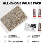 31000Pcs Tan Rhinestones Bedazzling, Flat Back Resin Diamond Jewel Crystal - Image 2