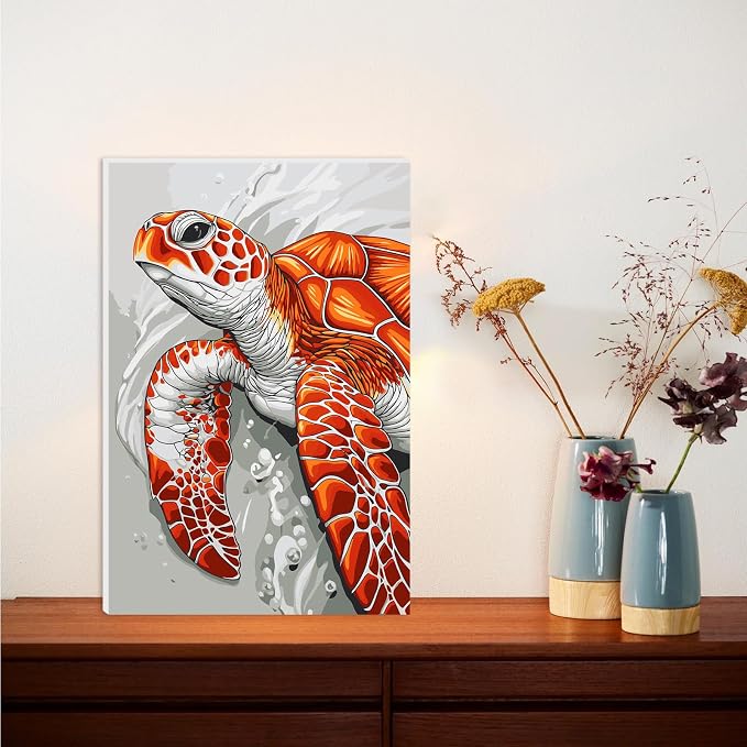 Lxmsja Sea Turtle Paint by Numbers Kit - Image 2