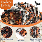 HunnmingRe 20 Pcs 10''x10'' Halloween Quilting Fabric Square Spooky Gothic - Image 5