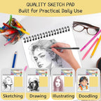 WINNER 9" x 12" Sketch Book 4 Pack, 400 Sheets Spiral Bound Art Sketchbook - Image 5