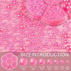NACHLYNN 6480 Pcs Flat Back Pearl 7 Sizes Half Round Beads - Image 2