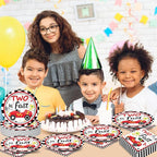 48Pcs Two Fast Plates and Napkins Two Years Old Birthday Party Decorations set - Image 5