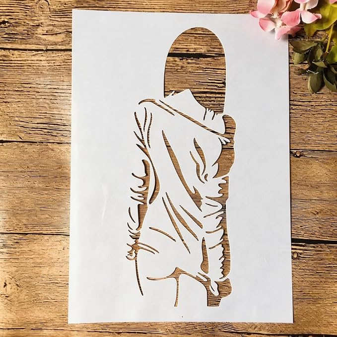 TIAMECH A4 Reusable Shy Dress Girl Stencil by TIAMECH