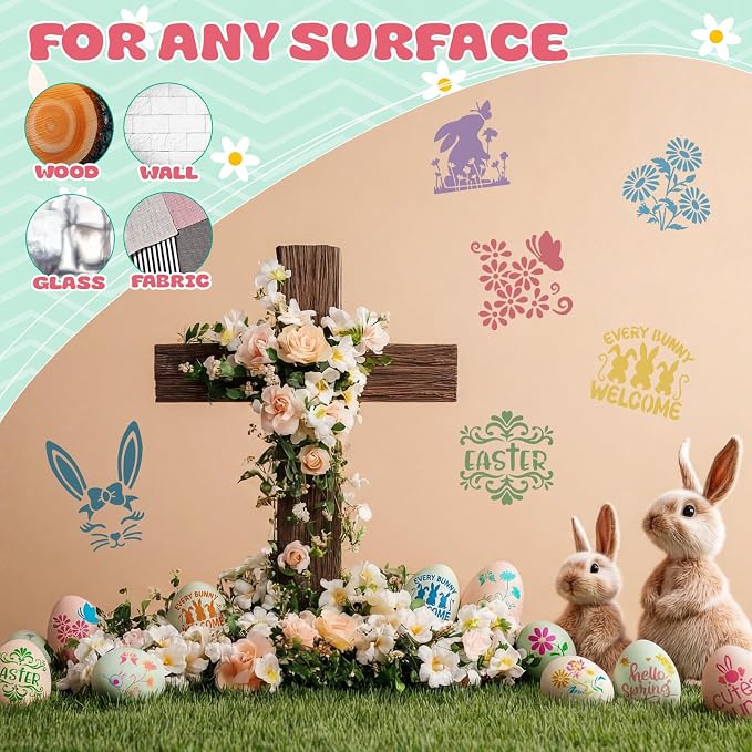 Marspark 72 Pcs Small Stencils for Crafts Reusable 3 Inch Stencils for Painting - Image 4