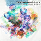 60 PCS Magic Color Boundary Lace Stickers – PET Transparent Dreamy Stickers - Image 2