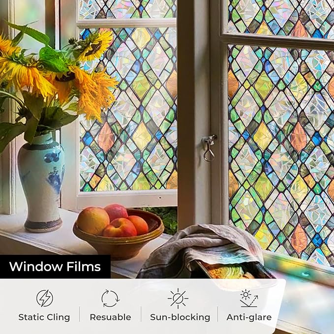 ADD.HERES Window Privacy Film, Stained Glass Decorative Static Cling, Removable - Image 4