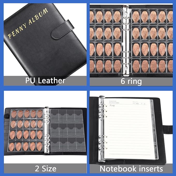 MUQING Pressed Penny Collector Book 236 Coins, Quarter and Nickel Storage - Image 4