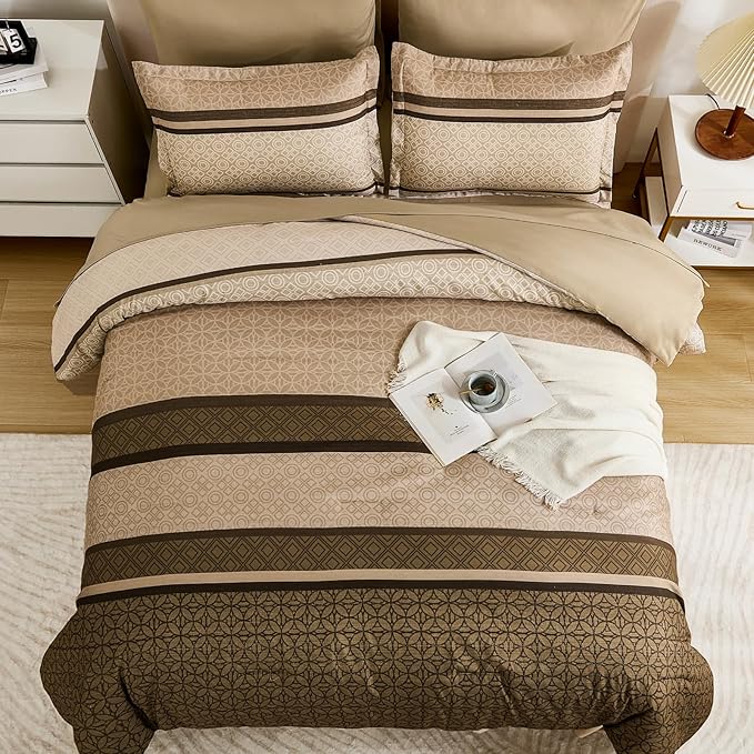 WONGS BEDDING Comforter Set Full Size, Minimalist Geometric Soft Lightweight - Image 4