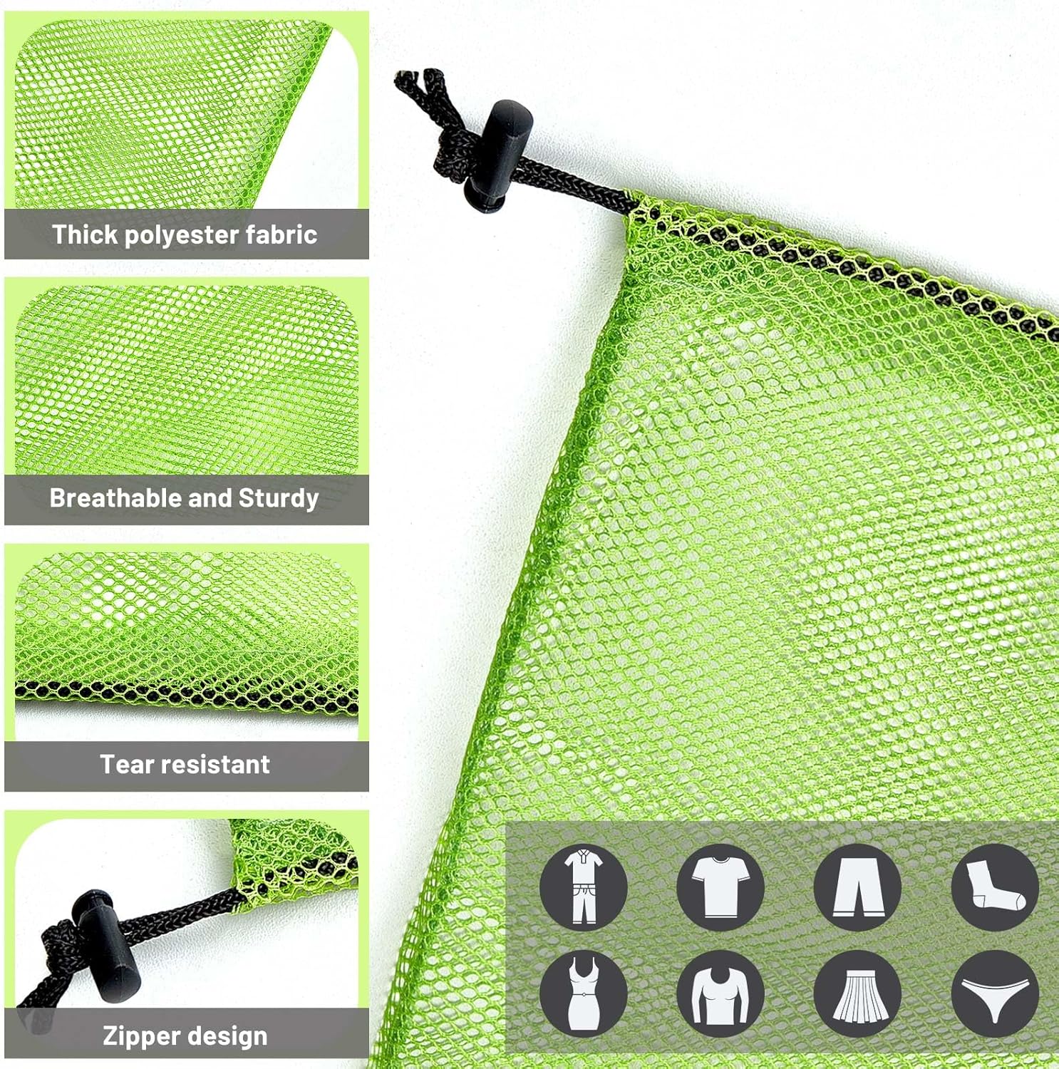 Berlune 36 Pcs Large Laundry Bag Colorful Extra Large Mesh Laundry Bag Bulk with Drawstring Heavy Duty Mesh Machine Washable Drawstring Pouch (32 * 24in)