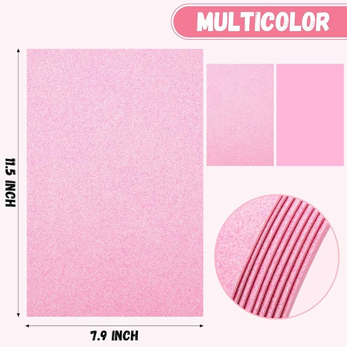 10 Pack Glitter Foam Sheets Craft 8 x 12 inch | Sparkles Foam Paper - Image 2