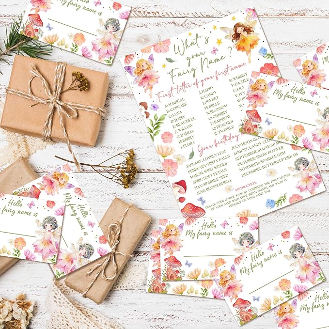 What's Your Fairy Name Game Cards, Birthday Game Supplies, 1 Fairy Name Game - Image 3