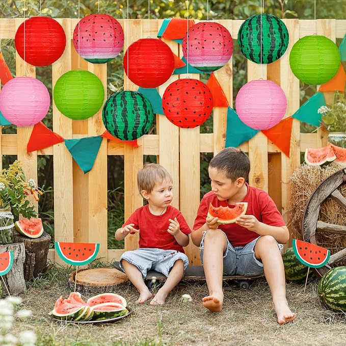 Panelee 12 Pcs Watermelon Summer Party Decorations 8 Inch Watermelon Hanging - Image 5
