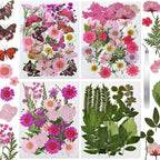 Dried Flowers for Resin 116Pcs | Pink Real Natural Pressed Flowers by CONVELIFE