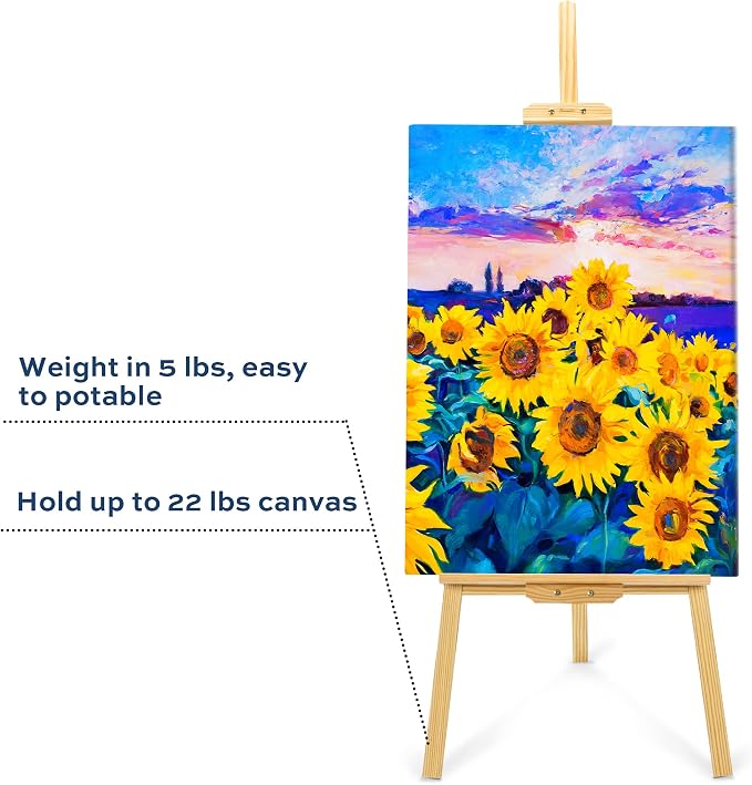 finenolo Wooden Easel Stand for Painting, Wedding Signs & Posters, Students & - Image 4