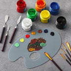 Nuanchu 8 x 12 Inch Handy Oval Neutral Grey Tempered Glass Palette - Image 5