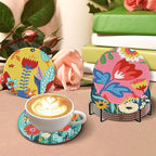 Benjenes 8PCS Flowers Diamond Art Coasters Kit - Image 4