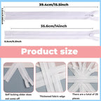 YAKA 20pcs White Nylon Invisible Zippers Tailor Sewing Tools Garment - Image 2