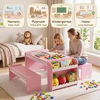 Kids Table and Bench Set, Montessori Kids Table and Chair Set, Indoor Wooden - Image 5