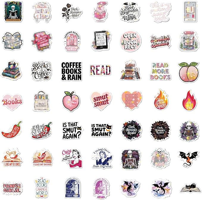 150 Pcs Romance Book Stickers for Kindle, Holographic Reading Sticker Packs for - Image 5