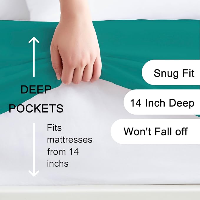 Hotella 100% Microfiber 60"x80" Queen Size Fitted Sheet Only, Hotel Quality - Image 2
