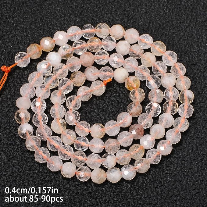 4mm 90pcs Transparent Citrine Tiny Gemstone Beads - Image 3