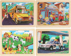 Puzzles for Kids Ages 4-6, 4 Packs 24 Piece Wooden Jigsaw Puzzle for Toddlers - Image 2