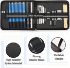 KALOUR 33 Pro Drawing Kit Sketching Pencils Set, Portable Zippered Travel - Image 6
