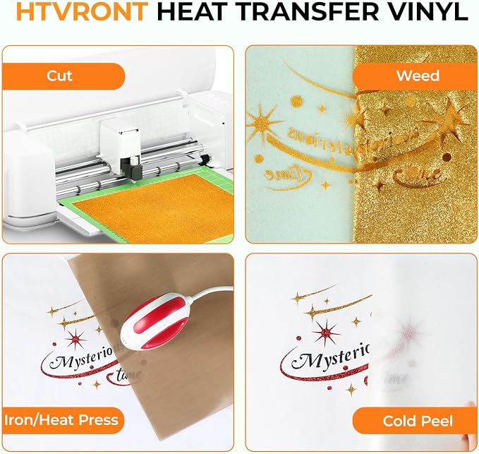 HTVRONT HTV Heat Transfer Vinyl, 35 Pack, 29 Assorted Colors | 12"x10" - Image 4