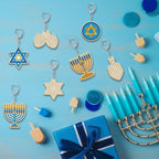 RattanView 24 Pcs Hanukkah Craft Color Your Own Keychains DIY Craft Wooden - Image 7