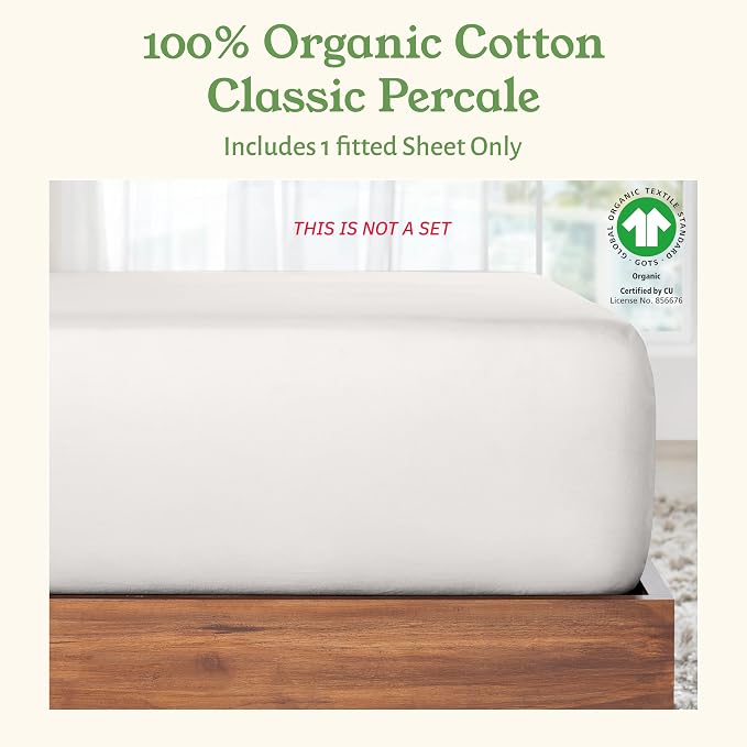California Design Den 100% Organic Cotton King Fitted Sheet Only, Deep Pocket - Image 4