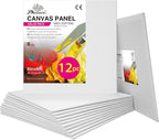 PHOENIX Painting Canvas Panels 8x8 Inch, 12 Value Pack - 8 Oz Triple Primed by PHOENIX