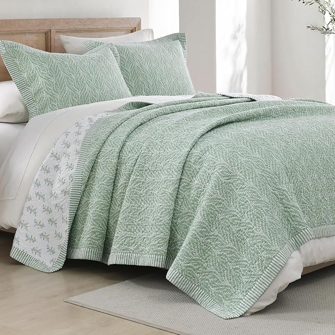 SahSahCasa Quilt Set Queen Size, 100% Cotton Quilt Bedding Set Bedspread - Image 2