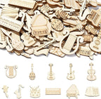 200 Pcs Unfinished Musical Instruments Wood Cutouts Music Painting Wooden Shapes by URURLIFEHALL